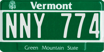VT license plate NNY774