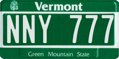 VT license plate NNY777