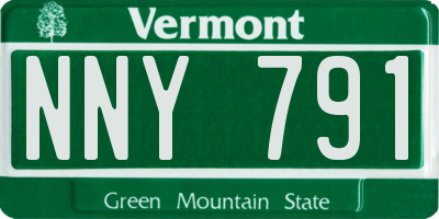 VT license plate NNY791