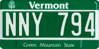 VT license plate NNY794