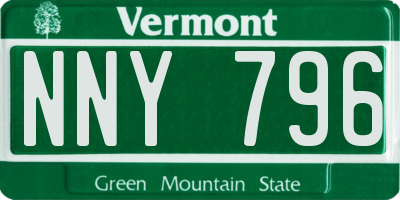 VT license plate NNY796