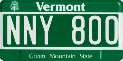 VT license plate NNY800