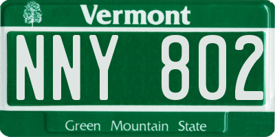 VT license plate NNY802