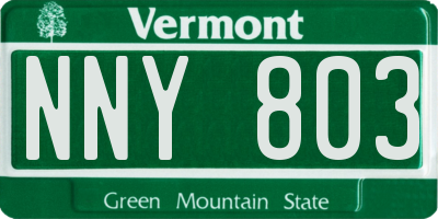 VT license plate NNY803