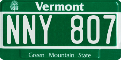 VT license plate NNY807