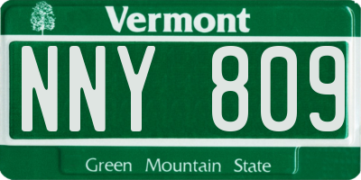 VT license plate NNY809