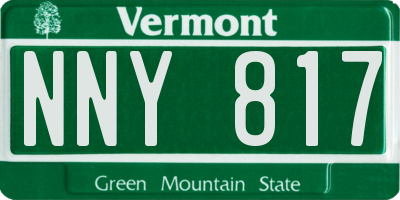 VT license plate NNY817