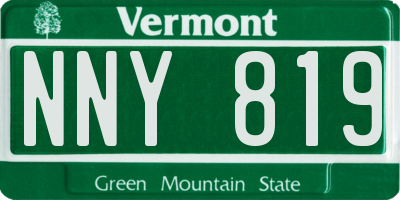 VT license plate NNY819