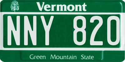 VT license plate NNY820