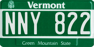 VT license plate NNY822