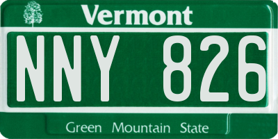 VT license plate NNY826