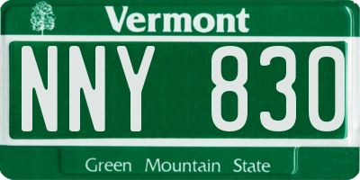 VT license plate NNY830