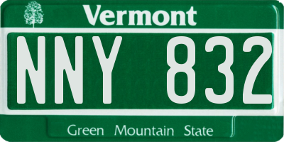 VT license plate NNY832