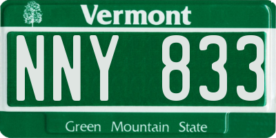 VT license plate NNY833