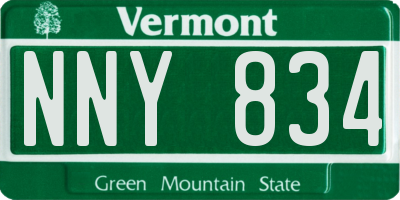 VT license plate NNY834
