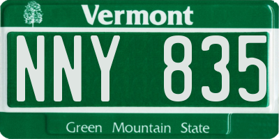 VT license plate NNY835