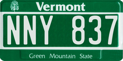 VT license plate NNY837
