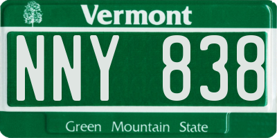 VT license plate NNY838