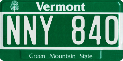 VT license plate NNY840