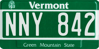 VT license plate NNY842
