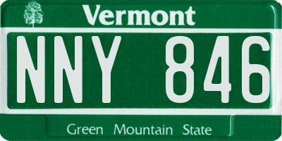 VT license plate NNY846