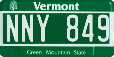 VT license plate NNY849