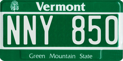 VT license plate NNY850