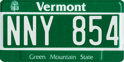 VT license plate NNY854