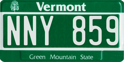 VT license plate NNY859