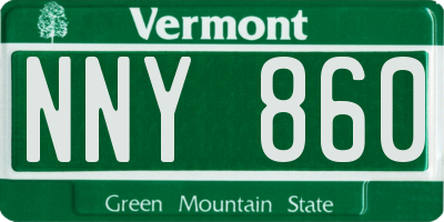 VT license plate NNY860