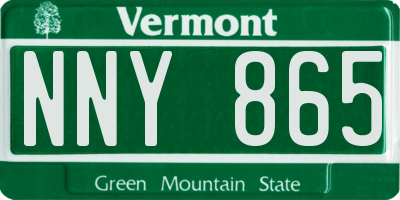 VT license plate NNY865