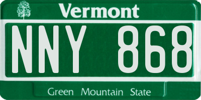VT license plate NNY868