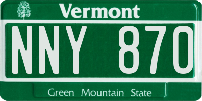 VT license plate NNY870