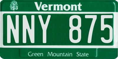 VT license plate NNY875