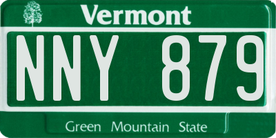 VT license plate NNY879