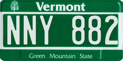 VT license plate NNY882