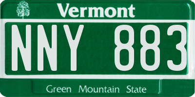 VT license plate NNY883
