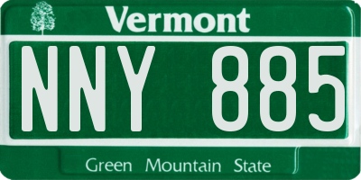 VT license plate NNY885