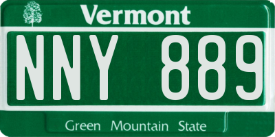 VT license plate NNY889