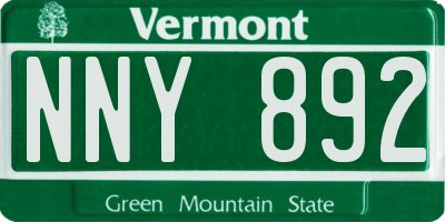VT license plate NNY892