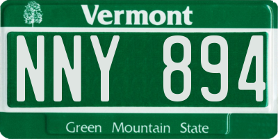 VT license plate NNY894