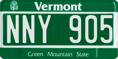 VT license plate NNY905