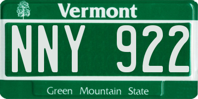 VT license plate NNY922