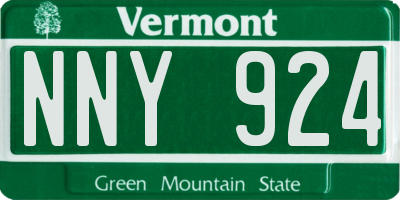 VT license plate NNY924