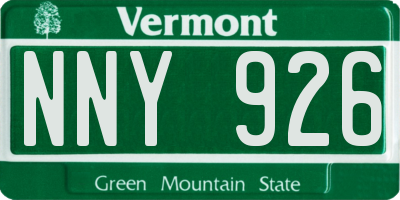 VT license plate NNY926