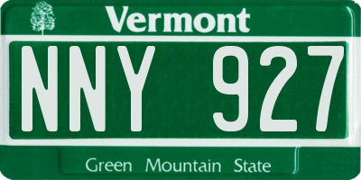 VT license plate NNY927