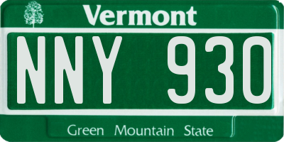 VT license plate NNY930
