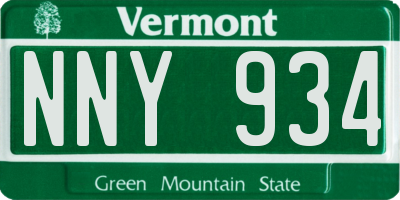 VT license plate NNY934