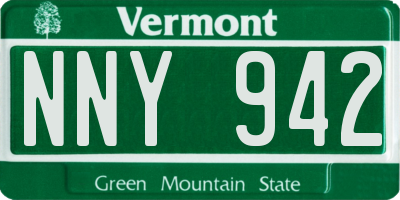 VT license plate NNY942