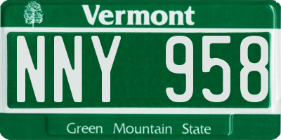 VT license plate NNY958